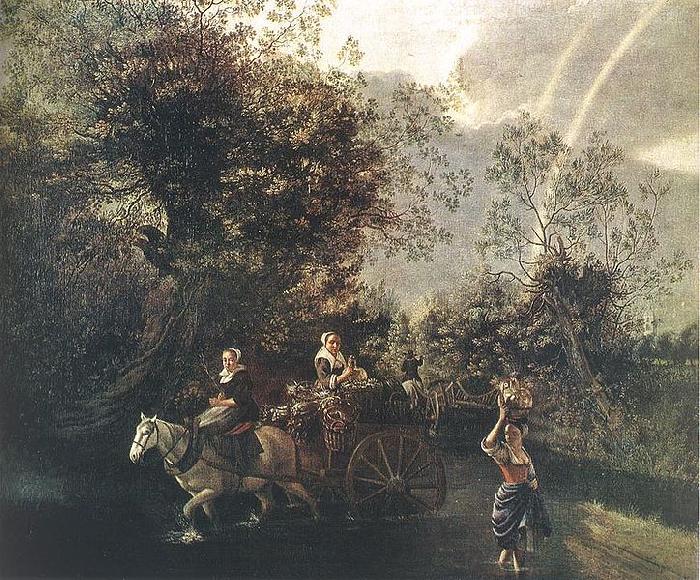 Jan Siberechts Crossing a Creek oil painting picture